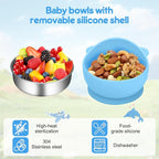 2 Pack Stainless Steel Baby Bowls - Image 4