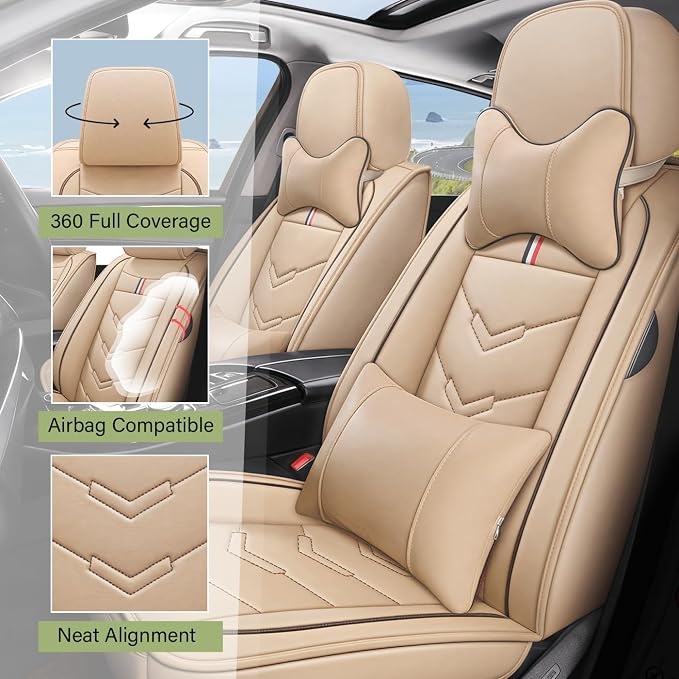 Leather Car Seat Covers Fit for LR Range Rover Evoque 2019-2025, 5 Seater - Image 2