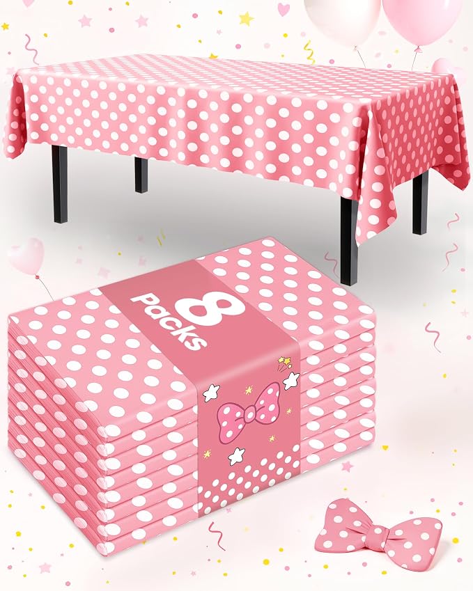 Pureegg Plastic Table Cloth Disposable 8 Pack, 54 x 108 Inch Table Cloths by Pureegg