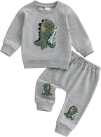 Nyapruwe Toddler Baby Boy Fall Outfit Funny Print Long Sleeve Sweatshirt by Nyapruwe