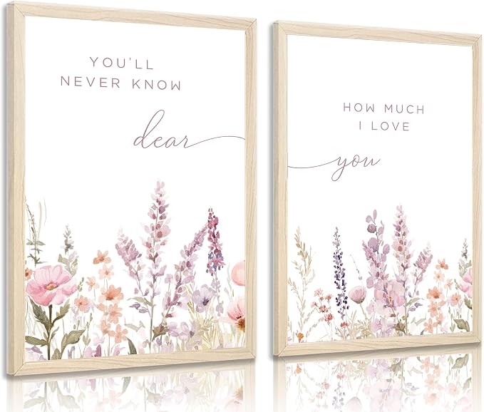 KADEYEE 2 Pcs Wildflower Nursery Wall Art Boho Flower Botanical Sentence Wall by Unknown
