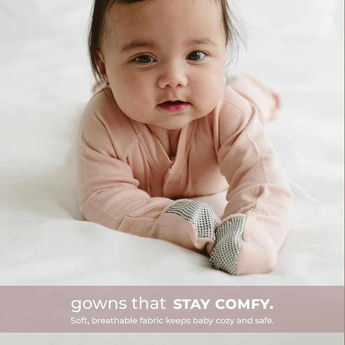 goumikids Viscose Made from Bamboo Organic Cotton Convertible Baby Gown - Image 3