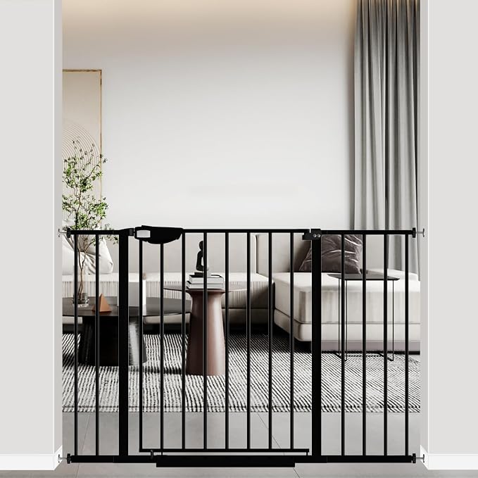 WAOWAO Triple Lock 29.72-47.24" Baby Gate Extra Wide Pressure Mounted Walk by WAOWAOBABYSAFETYPRODUCTS