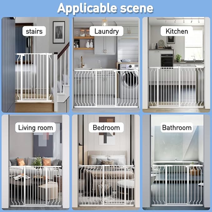 WAOWAO Extra Tall 40.55" Baby Gate 29.92-46.85" Wide Pressure Mounted Walk - Image 6