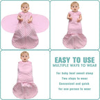 Fleece Newborn Sleep Sack Baby Swaddle, 3-Way Adjustable Wearable Blanket - Image 3