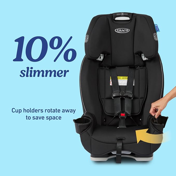 Graco Slimfit 3 in 1 Convertible Car Seat | Slim & Comfy Design Saves Space in - Image 4
