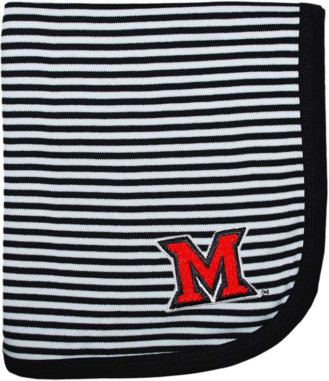 Creative Knitwear Miami Redhawk Striped Baby and Toddler Blanket by CollegeBaby