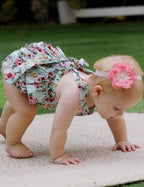 Baby Girl's Floral Print Ruffles Romper Summer Clothes - Image 7