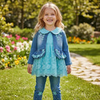 Peacolate 6M-4Years Spring Fall Baby Girls Clothing Set 3pcs Long Sleeve Dress - Image 7