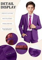 Boys Formal Suit Set 4 Pieces Kids Tuxedo Ring Bearer Outfit - Image 3