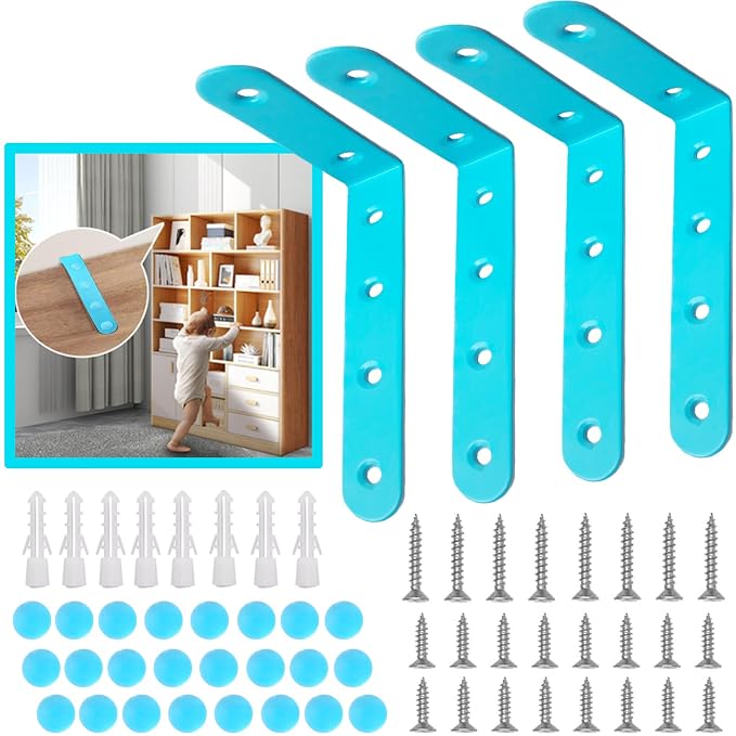 Anti Tip Furniture Anchors for Baby Pet Proofing, Furniture Wall Anchor - Image 2