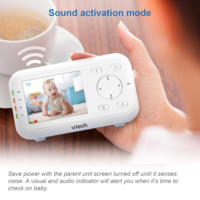 VTech Video Baby Monitor with 1000ft Long Range, Auto Night Vision, 2.8” Screen - Image 9