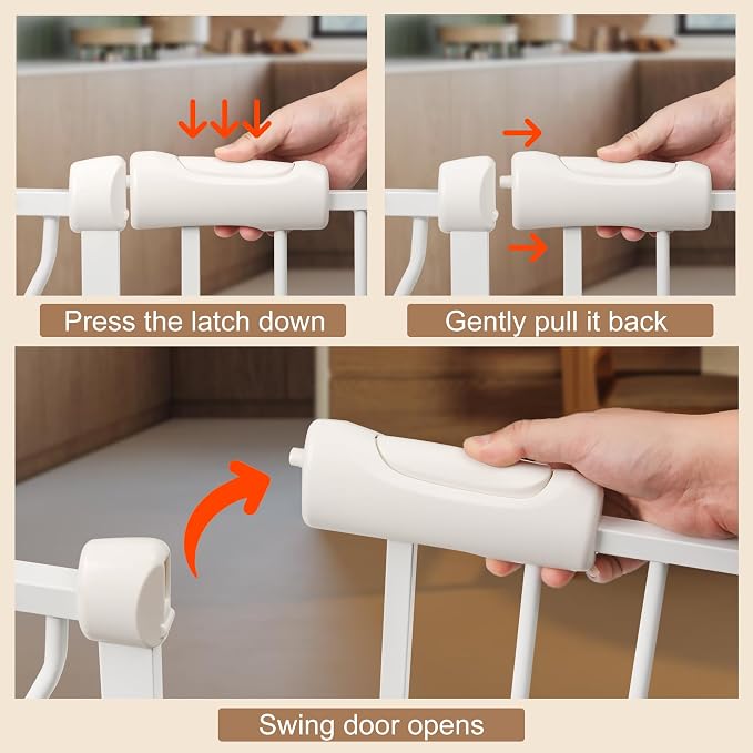 Extra Wide Baby Gate with Door Pressure Mounted 71.65-76.38 Inch, Child Baby - Image 3