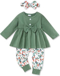 oklady Toddler Baby Girl Clothes Solid Color Ruffle Tops Floral Pants by Oklady