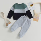 Kupretty Toddler Baby Boy Fall Winter Clothes Color Block Long Sleeve - Image 6