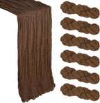 6 Pack Brown Fall Cheesecloth Table Runner 10Ft Gauze Cheese Cloth Table Runner by Heneger