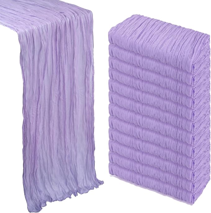 12 Pack Lilac Purple Cheesecloth Table Runner 10Ft Gauze Cheese Cloth Table by Heneger