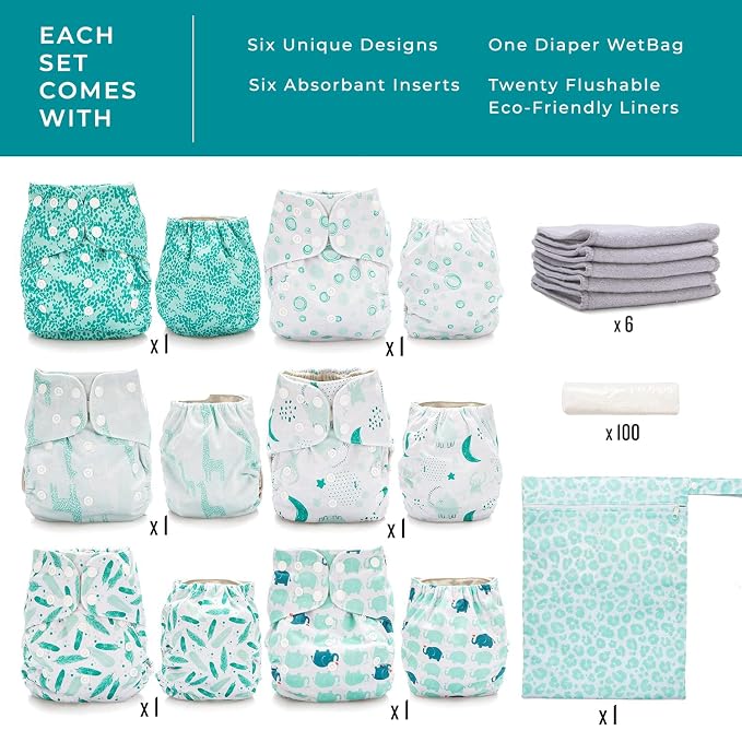 Simple Being Reusable Cloth Diapers- One Size Adjustable, Washable Soft - Image 4