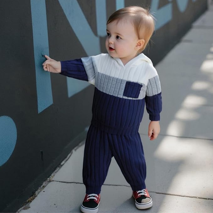 2Pcs Baby Boys Hoodie Tops Pants Set Dinosaur Deer Print Sweatsuit Fall Winter - Image 2
