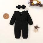 Happy Town Baby Girl Romper Infant Fall Winter Clothes Ruffle Sweater Long - Image 4