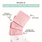 Copper Pearl 6 Ultra Soft Baby Bath Washcloths Premium Large Soft Darling 11" x - Image 2
