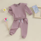 Fernvia Toddler Baby Girl Clothes 3 6 9 12 18 24 Months Fall Outfits Solid Long - Image 2