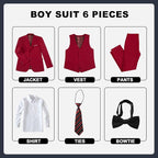 JPF Boy's Formal Suit Set Slim Fit Kids Tuxedo Suits - Image 2