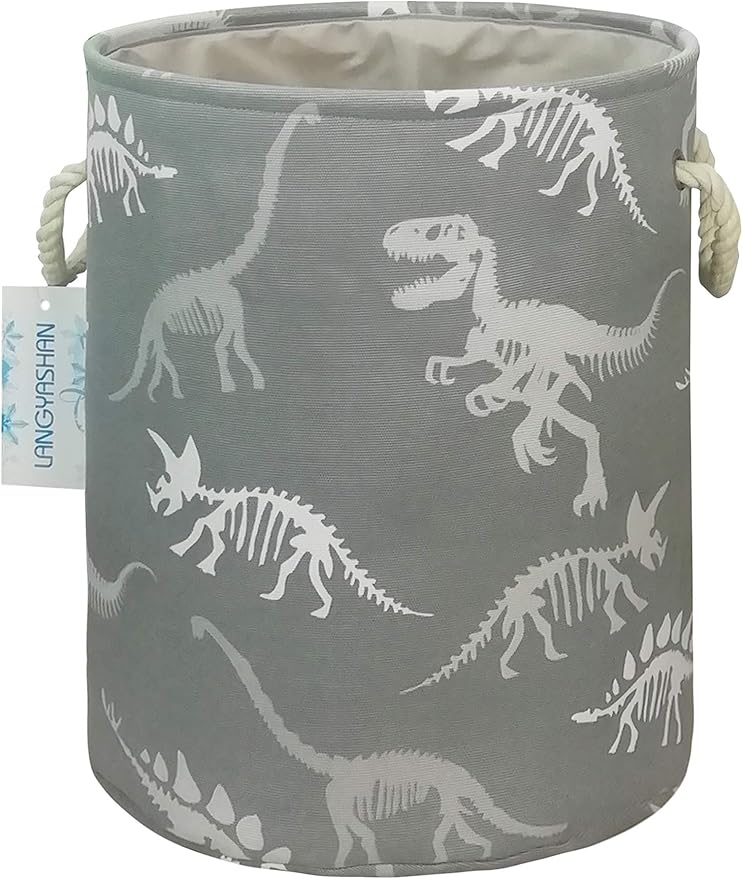 LANGYASHAN Laundry Basket Canvas Collapsible Organizer Storage Basket by LANGYASHAN