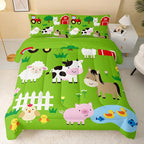 QOOMO Farm Animal Comforter, Pig Cow Sheep Comforter Set - Image 2