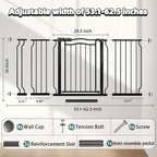 53.1-62.5 Inch Extra Wide Baby Gate, Pressure Mounted Dog Gate Indoor, Walk - Image 2