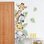 44.88 x 11.75 Inch Watercolor Jungle Animal Wall Decals by clothmile
