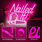 Nailed It! Neon Sign for Wall Decor，Nail Salon Decor for Wall, Nail Room Decor - Image 4