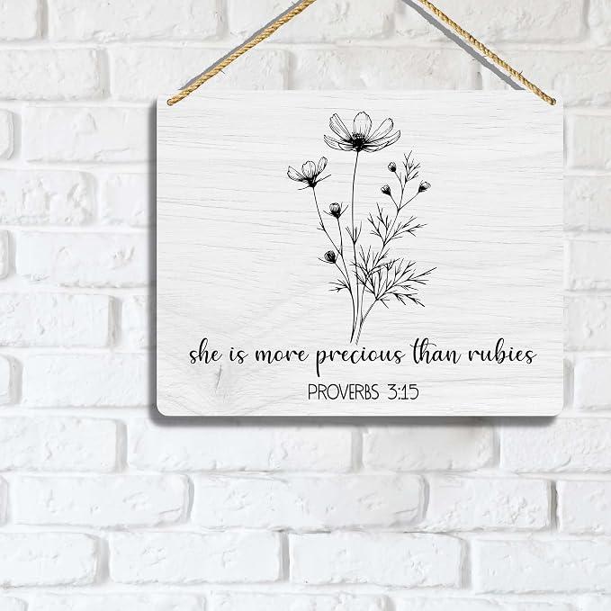 Sahjzk Girl Nursery Decor, She Is More Precious Than Rubies Nursery Scripture - Image 4