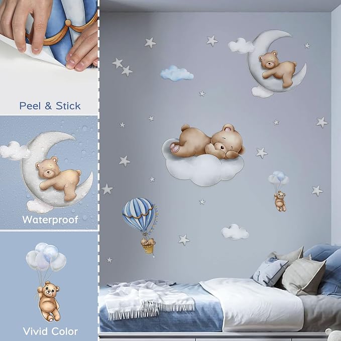 Baby Bear Sleeping Wall Decals - Image 3
