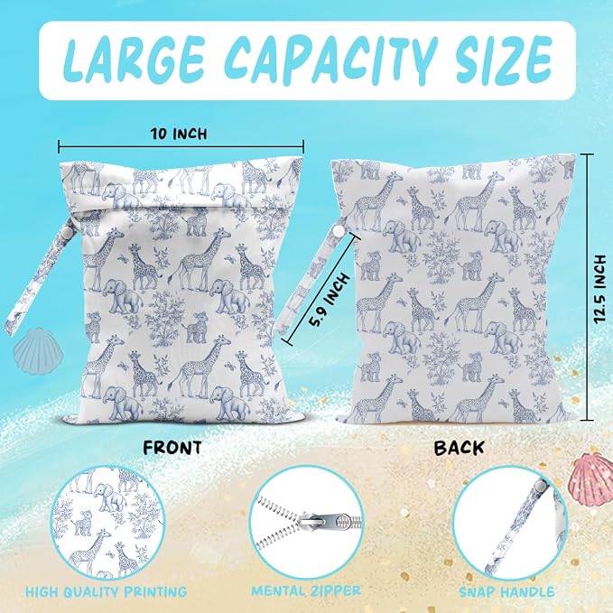 Wet Bag for Baby Swimsuit Kids Wet Dry Bag for Breast Pump Parts Diaper Bag - Image 2