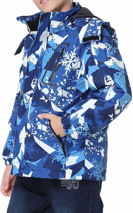 Kid's Ski Jacket Waterproof Winter Coat Boy's and Girl's Fleece Snowboarding - Image 3