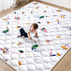 Baby Play Mat - 79" X 63", Premium Thicker Foam One-Piece Crawling Mat by VibeBear