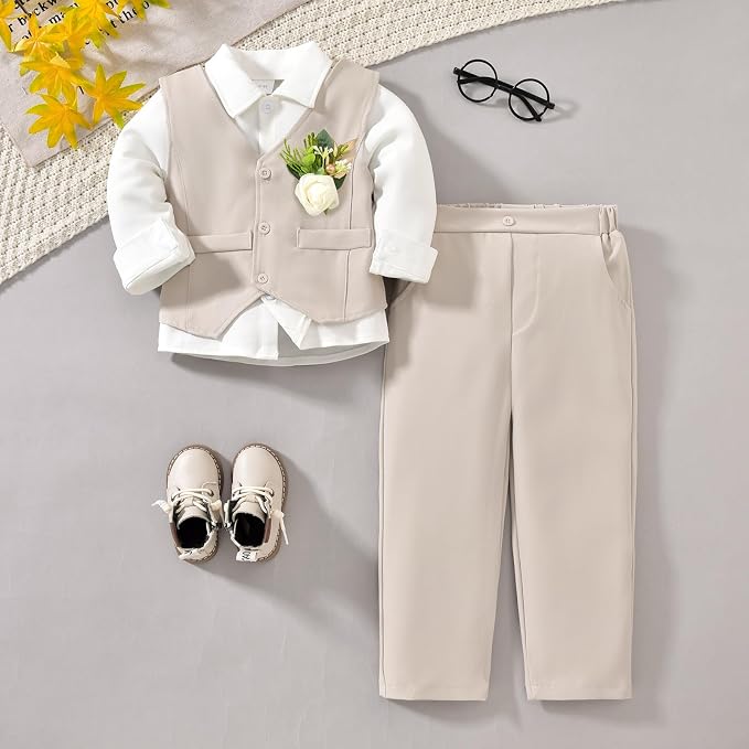 Toddler Boys Suit 3Pcs 1-5T - Image 4
