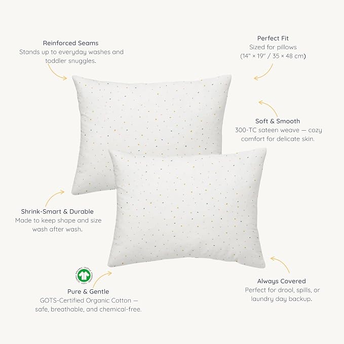 Makemake Organics Organic Toddler Pillowcase GOTS Certified Organic Cotton - Image 2