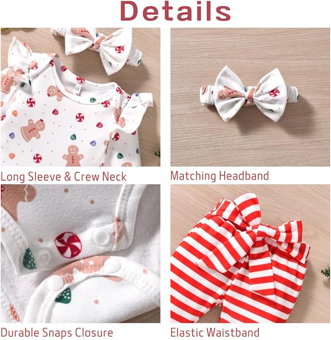 Aalizzwell Preemie Newborn Infant Baby Girls Clothes Ribbed Romper Bodysuit - Image 3