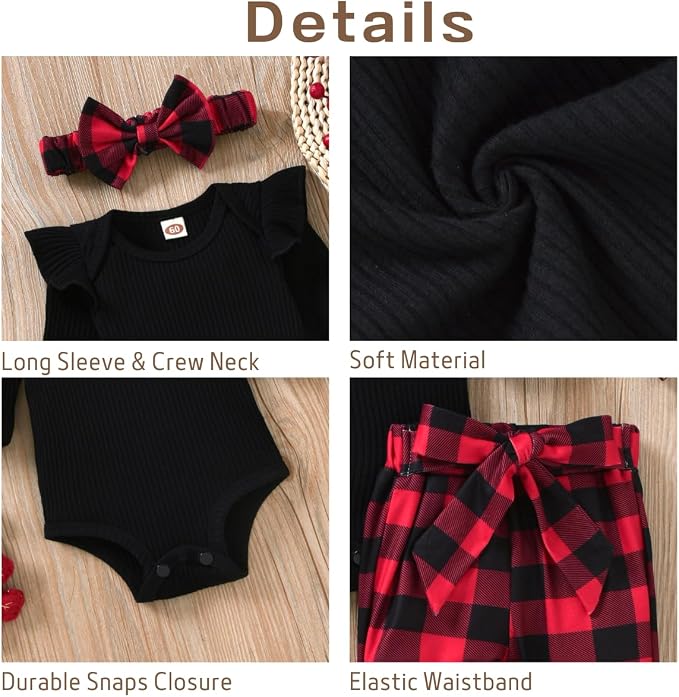 Aalizzwell Preemie Newborn Infant Baby Girls Clothes Ribbed Romper Bodysuit - Image 4