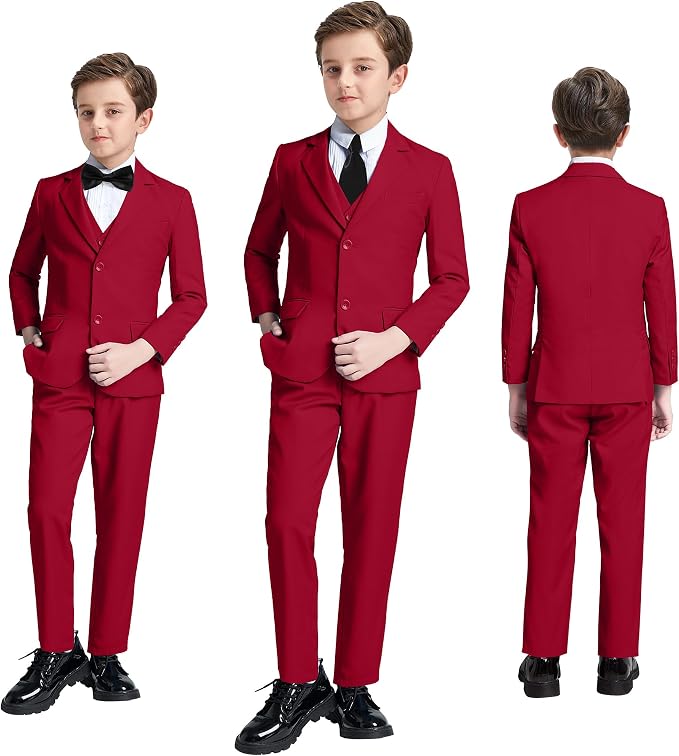 JPF Boy's Formal Suit Set Slim Fit Kids Tuxedo Suits - Image 6