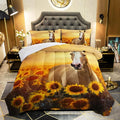QOOMO Horse Comforter King Size, Sunflower Horse Comforter Set by QOOMOHOME