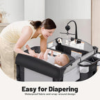 4 in 1 Height Adjustable Baby Playard, Foldable Nursery Center - Image 2