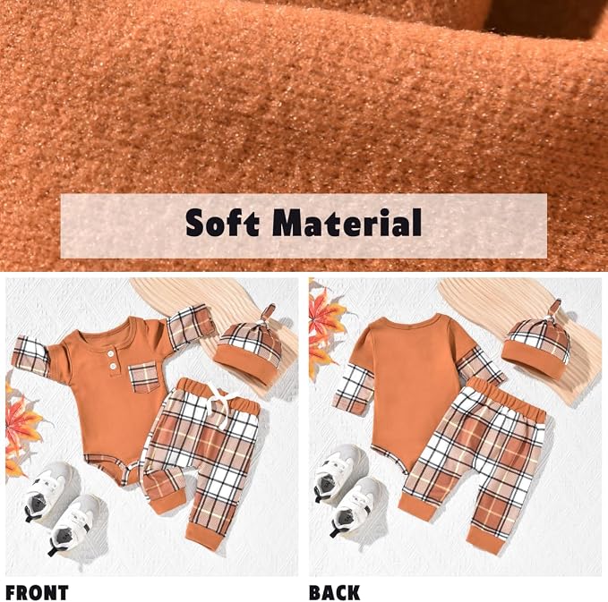 Aalizzwell Newborn Infant Baby Boys Fall Winter Outfit - Image 3