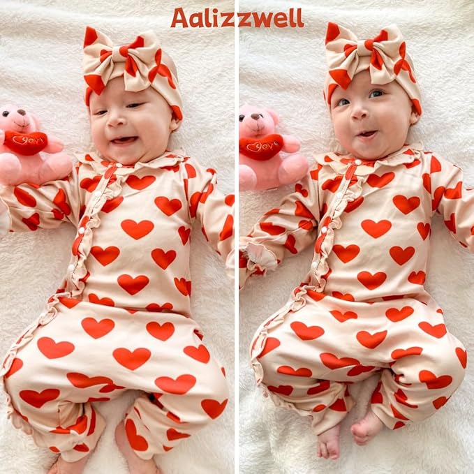 Aalizzwell Baby Girls Romper Outfit Fall Winter Clothes - Image 3