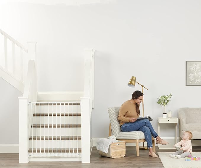 Regalo 2-in-1 Extra Tall Easy Swing Stairway and Hallway Walk Through Baby Gate - Image 4