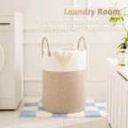 Laundry Basket, Woven Cotton Rope Laundry Hamper, 40L - Image 2