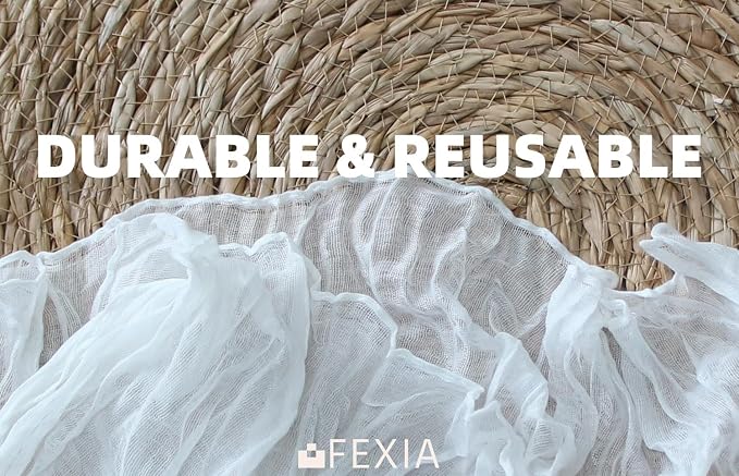 FEXIA 3 Pack White Cheesecloth Table Runner 35x120 Inches - Image 3