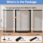60.2"-65.7" Baby Gates Extra Wide, 40.5" Tall Dog Gate Indoor, Walk Through Pet - Image 9